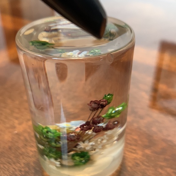 Vintage Daisyglas Company Real Flowers Antique Lucite Paperweight HandCrafted - Picture 2 of 6